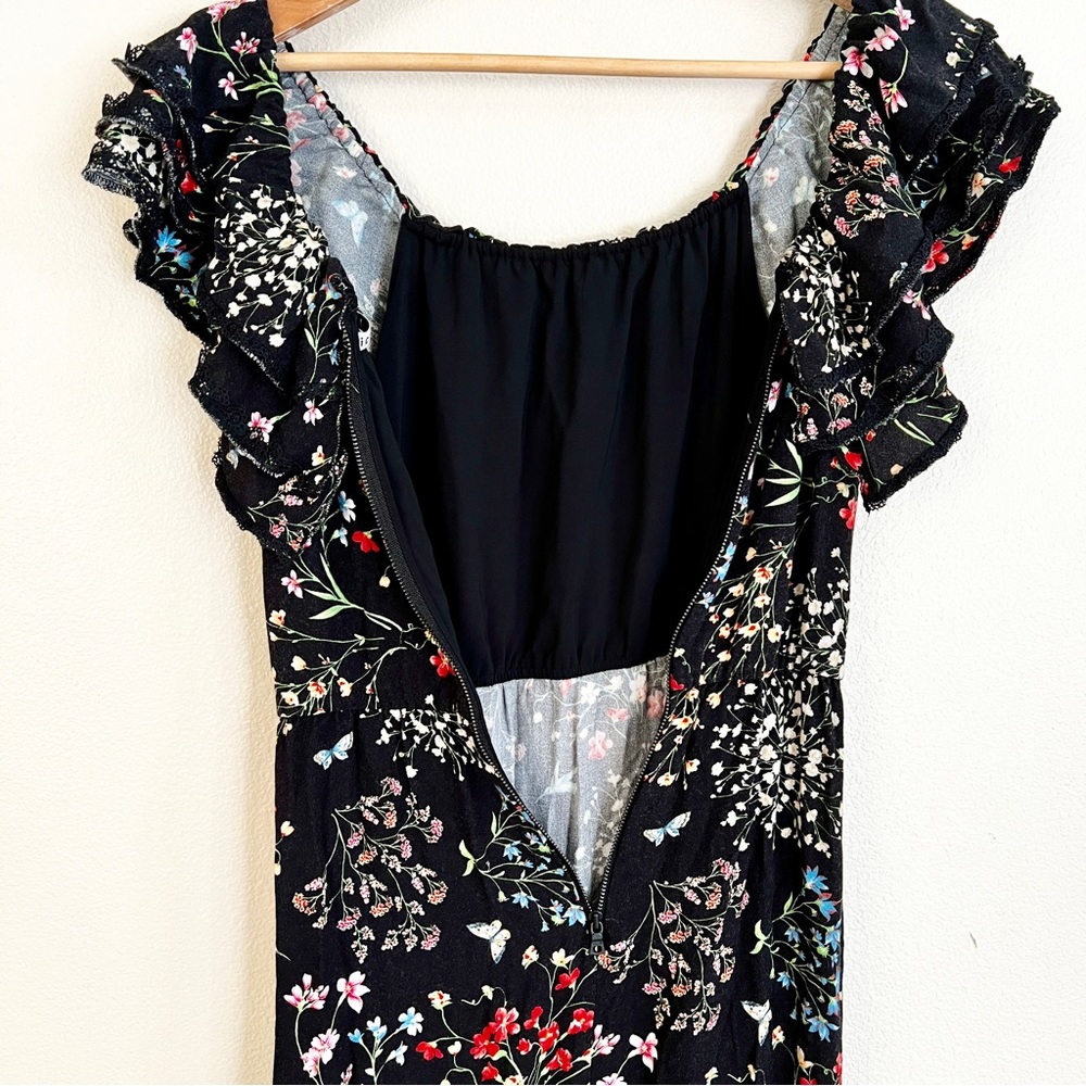 ALICE + OLIVIA Cherri Off Shoulder Floral Lace Maxi Gown in Black - Picture 14 of 15